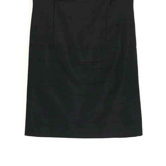 INES DE LA FRESSANGE Vintage Raw Silk Sheath Dress Black FR 36 (6) - Picture 5 of 11